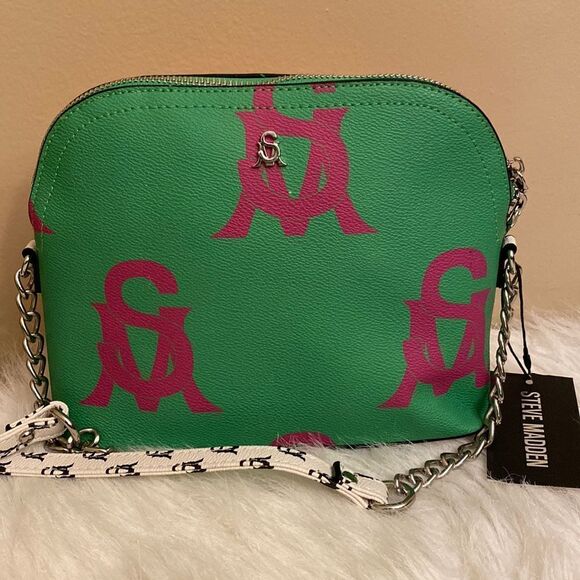 Steve Madden Green and Pink Crossbody Bag - Picture 2 of 12